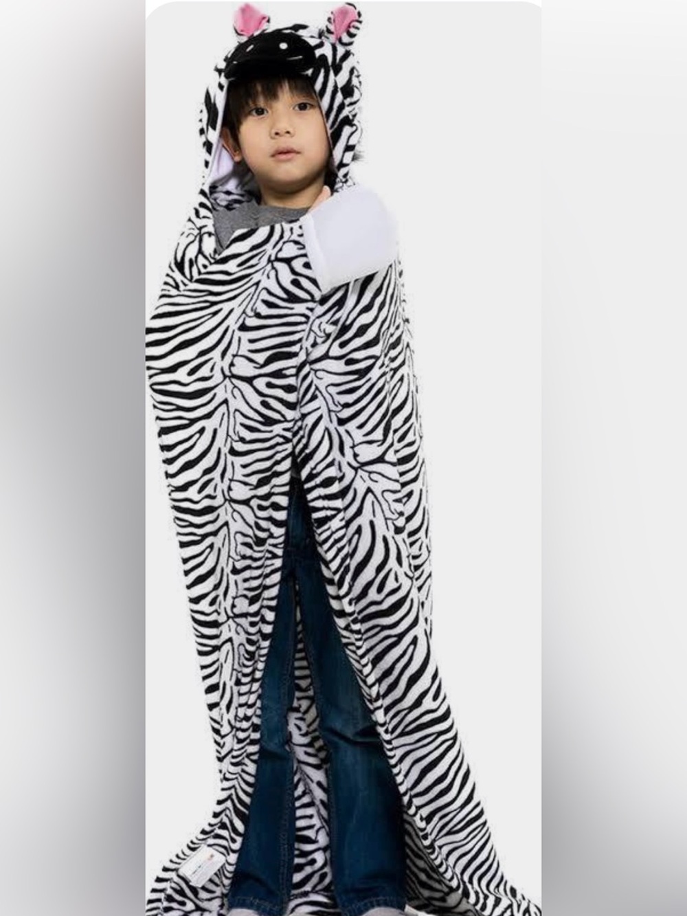Unicorns & Robots Hooded Zebra Blanket for Kids